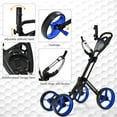 thumbnail image 2 of Gymax 4 Wheels Folding  Golf Push Cart W/ Adjustable Handle Foot Brake Blue, 2 of 10