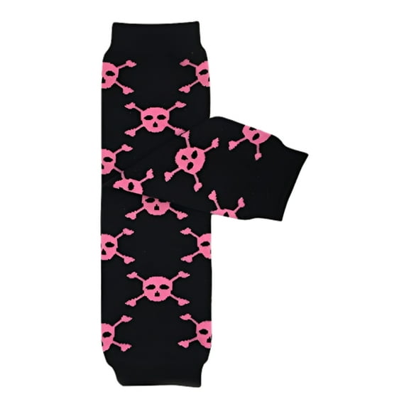 ALLYDREW Animals and Fun Colorful Baby Leg Warmers, Skulls Pink