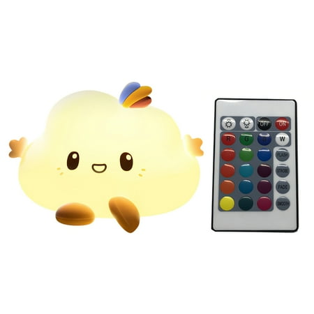 

ABIDE LED Silicone Touching Sensor Lamp Cute Carton Cloud Pat Lamp 7 Light Colors with Warm Light Color Night Lamp Sleeping Lamp 1200mAh Rechargeable Remote Controlling Bedside Lamp