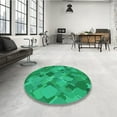 thumbnail image 3 of Ahgly Company Indoor Round Patterned SpringGreen Area Rugs, 5' Round, 3 of 6
