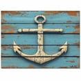 thumbnail image 2 of Area Rugs Indoor Non-Slip Rectangle Rug 2x3 Ft Nautical Anchor Vintage Style Wood Grain Rug Rubber Backing Floor Mats Non Shedding Home Decor Carpet for Entryway Living Room, 2 of 8
