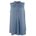 thumbnail image 3 of Women's Plus Rumple Satin Henley Tunic Top DB 3X, 3 of 4