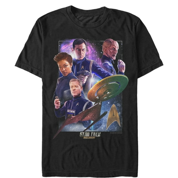 Men's Star Trek: Discovery Space Crew Group Shot  Graphic Tee Black Medium