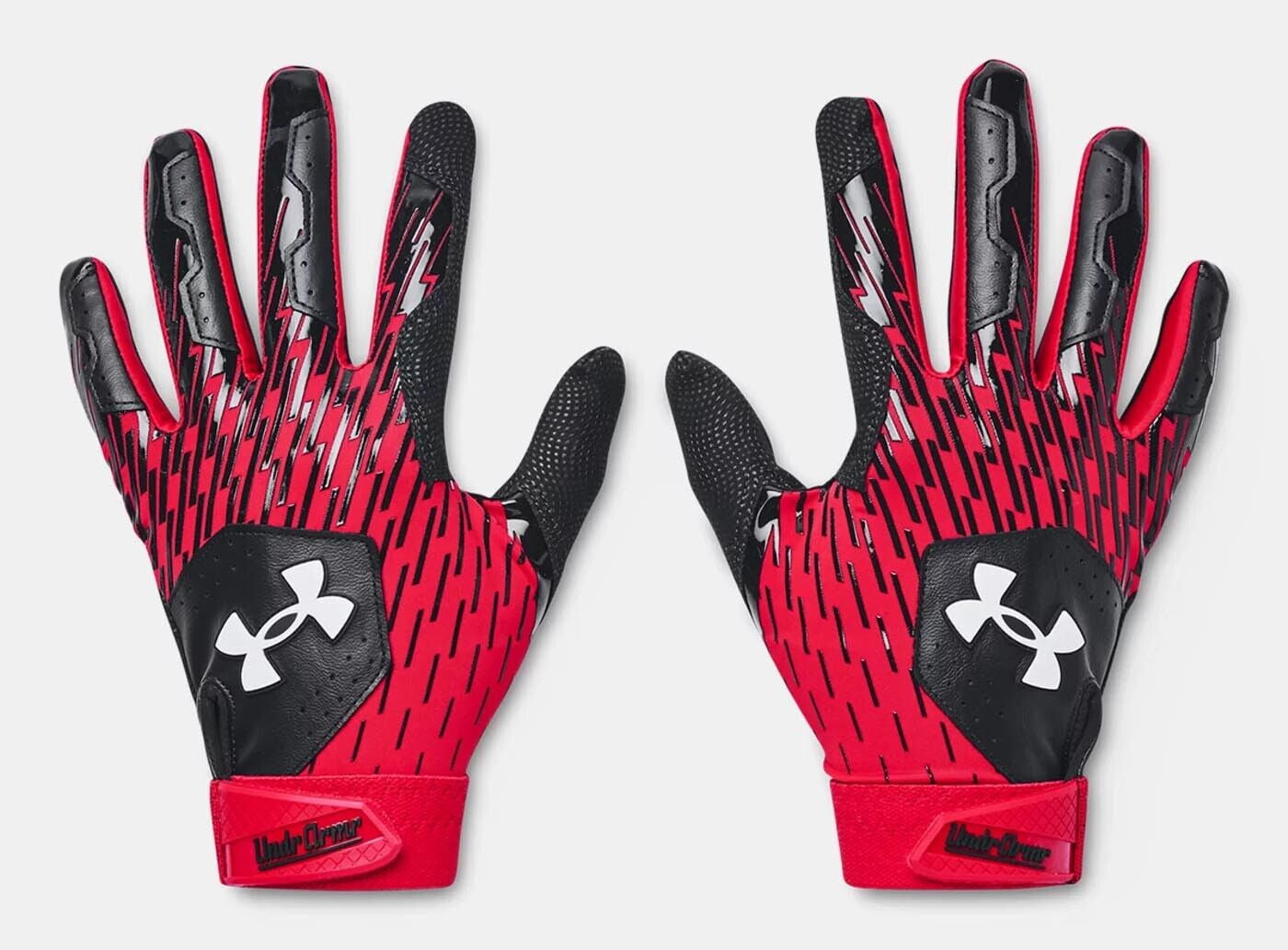 Under Armour Clean Up 21 Batting Gloves Black | Dark Orange Small