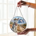 thumbnail image 2 of Welcome Fall Western Cowboy Siberian Husky Enjoys Majestic Autumn Stained Glass Suncatcher Husky Dog Lover Gifts Window Hanging Sign Decor - 01007, 2 of 5