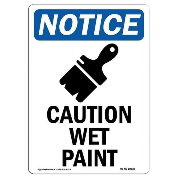 10 x 14 in. OSHA Notice Sign - Caution Wet Paint