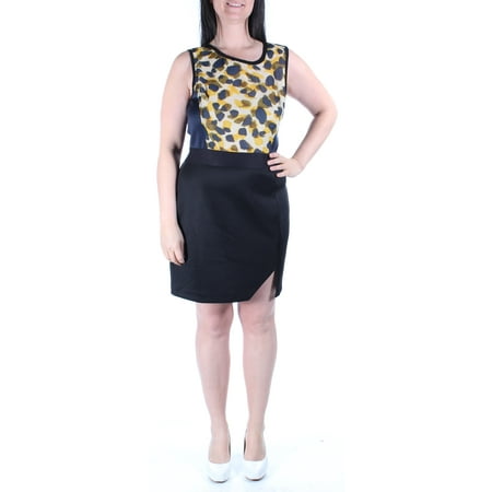 Knee Length Sheath - RACHEL ROY Womens Black Printed Sleeveless Jewel Neck Knee Length Sheath Dress Size: 8