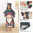 thumbnail image 3 of FORMRS Wearable Blanket Hoodie with Sleeves for Kids Cozy Flannel Sweatshirt, Blue Christmas Santa, 3 of 7