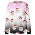 thumbnail image 4 of Offres de Liquidation! Aqestyerly Haut de Noël Liquidation Mode Femme Imprimé de Noël Manches Longues Col Rond Chandail en Molleton Blouse, 4 of 5