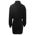 thumbnail image 6 of Women's Elegant Bell Sleeve Pleated Gold Speckled Fitted Mini Dress Black L, 6 of 6