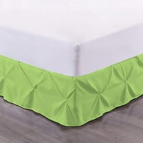 LINEN SHEETS- Pinch Pleated Bed Skirt, 16" Tailored Drop Pintuck Decorative, Hotel Luxury Bedskirt - 100% Microfiber -Breathable & Smooth-Queen Size-Sage Solid