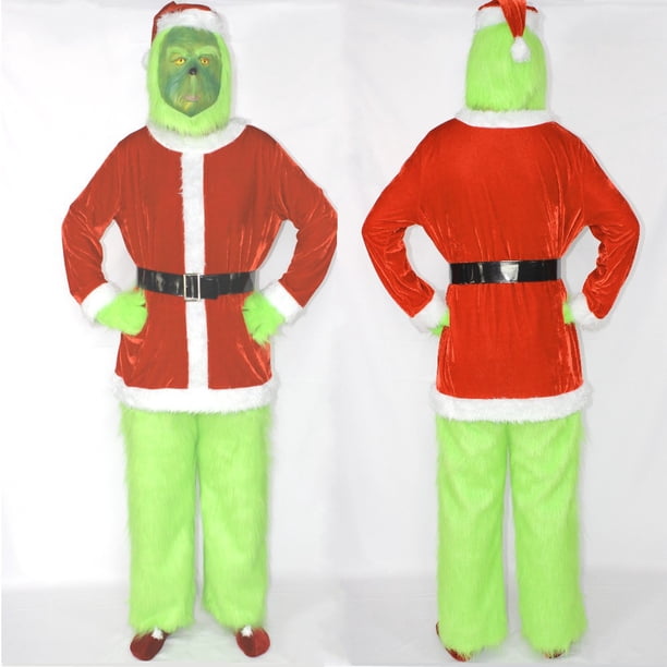 Tienda de disfraces de cosplay de Grinch, monstruo de pelo verde navideño