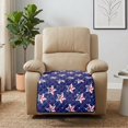 thumbnail image 4 of ZIATUBLES Navy Blue American Flag Star Printed Recliner Chair Cover, Universal Polyester Sofa Seat Cushion Cover with Side Flaps for Secure Fit, Washable Furniture Protector for Living Room, 4 of 8