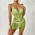 thumbnail image 4 of TMOYZQ Womens Crochet Swimsuit Cover Up 2025 Hollow Out Swim Beach Cover Ups Drawstring 2 Piece Fashion Bathing Suit Coverup, 4 of 4