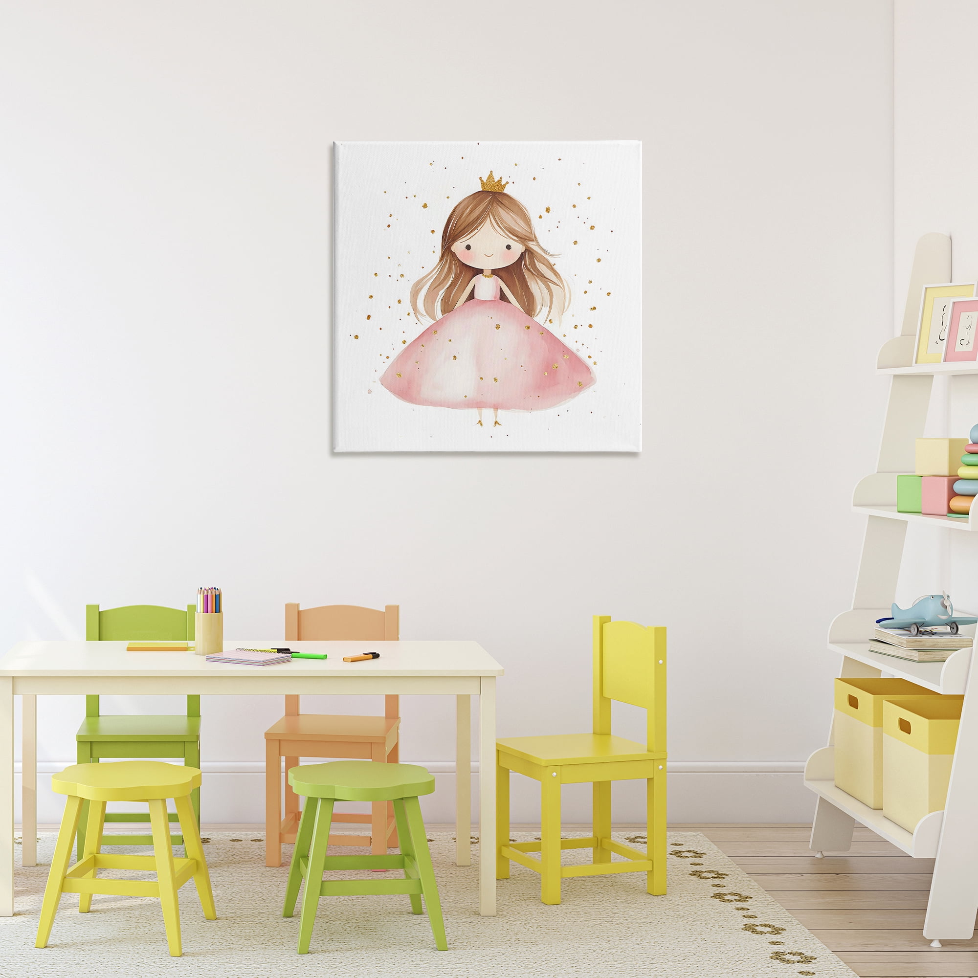 Stupell Industries Little Princess with Pink Gown Canvas Wall Art, design by Creative Studio