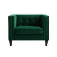 thumbnail image 4 of Inspired Home Rin Velvet Club Chair Button Tufted Square Arms Tapered Legs Modern, Hunter Green, 4 of 9