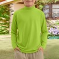 thumbnail image 4 of Abcomgle Long Sleeve Shirts for Boys 7-8 Trendy Fall Mock Neck T-Shirts for Kids Boys Fall Basic Top for Boys Loose Boys Blouses,Fluorescent Green,9-10Years, 4 of 4