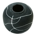 thumbnail image 6 of Creative Co-Op Round Decorative Terra-cotta Vase with Hand-painted Intersecting Lines, Black and White, 6 of 7