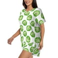 thumbnail image 3 of Womens Pajama Sets With Pocket, bright cabbage cute eyes funny Lounge Sets Short Sleeve Sleepwear PJ Sets for Women, 3 of 6