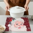 thumbnail image 4 of Placemats Set of 6 Linen Placemats, Washable Kitchen Table Mat, Seasonal Holiday Christmas Place Mats for Party Red 17.7*12.6inch, 4 of 6