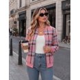 thumbnail image 3 of Zeagoo Women' Plaid Shacket Jacket Zip Up Casual Coat Fall Winter Clothes with Pockets Trendy, 3 of 5