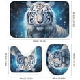thumbnail image 3 of 4 Pieces Colorful White Tiger Shower Curtain Set Modern Nature Animal Bathroom Decor Sets with Rugs Bathroom Accessories Set Bathroom Curtain Shower Set with 12 Hooks, 3 of 8