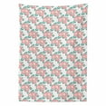 thumbnail image 2 of Floral Tablecloth, Delicate Pastel Color Spring Flower Peonies Plain Background, Rectangle Satin Table Cover Accent for Dining Room and Kitchen, 52" X 70", Coral Teal, by Ambesonne, 2 of 2