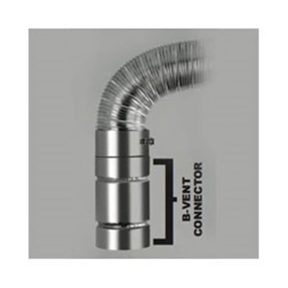 Air Jet 3601605 8 in. B-Vent Connector Drip-Free Connects Aluminum Flex Chimney Pipe