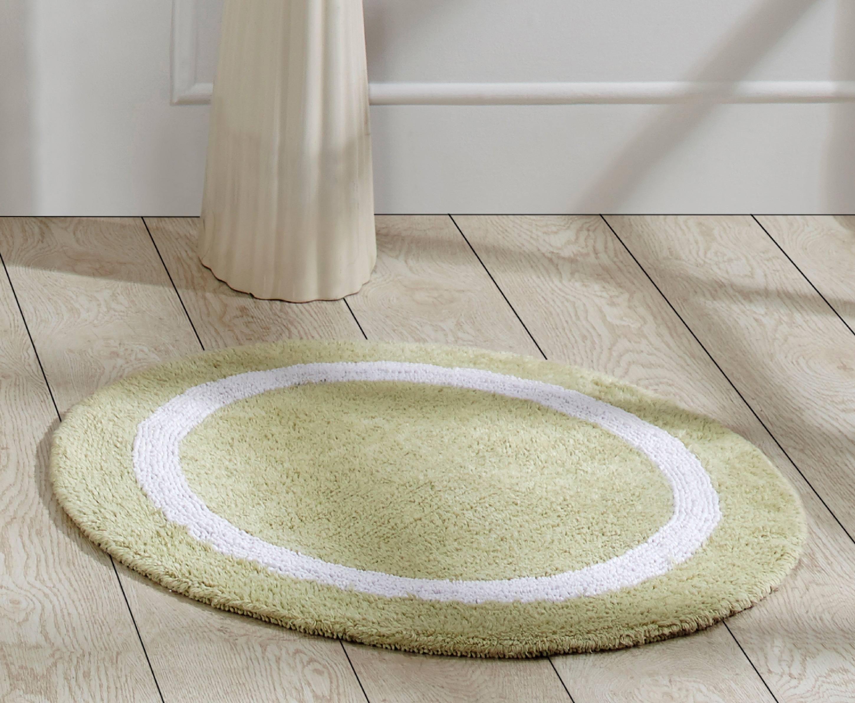 Better Trends Hotel Collection Bath Rug 30" Round Sage & White