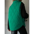 thumbnail image 5 of SHEWIN Puffer Vest for Women Lightweight Cropped Quilted Coat Button Zip Up Sleeveless Jackets Fall Spring Stand Collar Outerwear with Pockets Green, 5 of 10