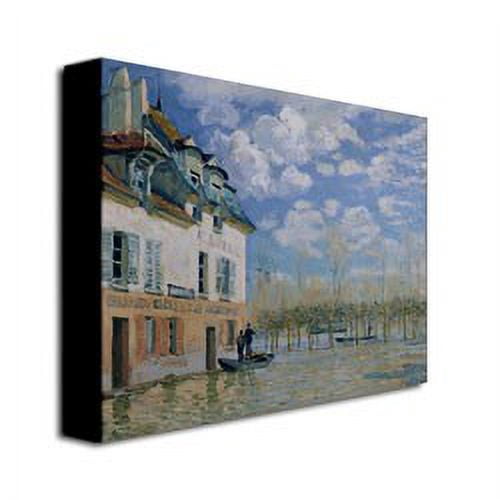 Trademark Fine Art "The Boat in the Flood" Canvas Wall Art by Alfred Sisley