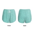 thumbnail image 3 of Balery Teal Turquoise Glitter Pantalones cortos deportivos para mujer con forro y dos bolsillos, elásticos, para entrenamiento, gimnasio, yoga-Medium, 3 of 7