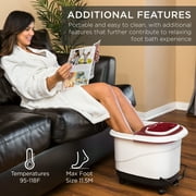 Best Choice Products Portable Heated Shiatsu Foot Bath Massage Spa w/ Pumice Stone, Waterfall, Adjustable Heat - Black