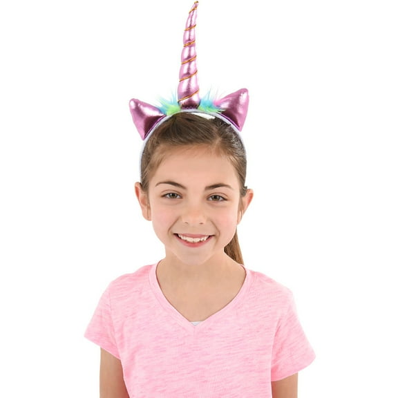 Soft Plush Pink Mystical Magical Unicorn Horn Headband Costume Accessory