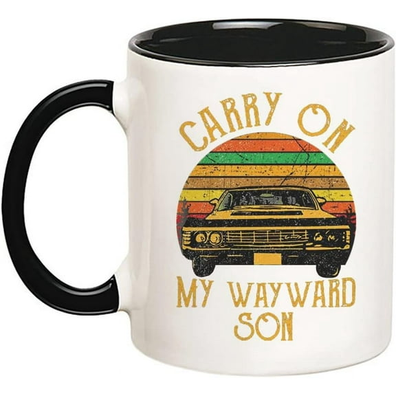 Fonhark - Supernatural Mug Carry On My Wayward Son, 11 Oz Novelty Coffee Mug/Cup