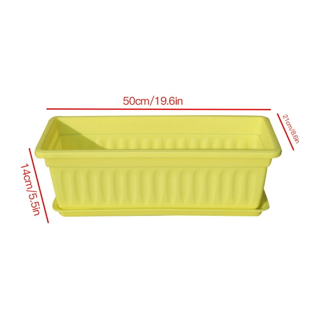 Planting Pot Home Garden Plant Tray Drainage Hole Vegetable Flower Planter Rectangular Planting Pot 3pcs Resin Planting Pot