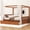 Walnut, variant on Noble House Stefan King Size Wooden Canopy Bed Frame with Storage Drawers, Farmhouse Decor Style, Natural