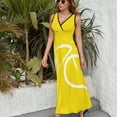 thumbnail image 4 of Stylised Racing Bike | White Yellow Sleeveless Dress party dresses women Dress woman clothes, 4 of 7