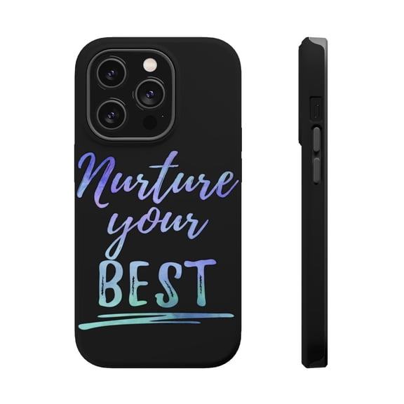 DistinctInk Tough Case for Apple iPhone 15 PRO (6.1" Screen), Compatible with MagSafe Charging - Nurture Your Best