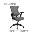 thumbnail image 6 of Flash Furniture High Back Designer Gray Mesh Executive Swivel Ergonomic Office Chair with Adjustable Arms, 6 of 12