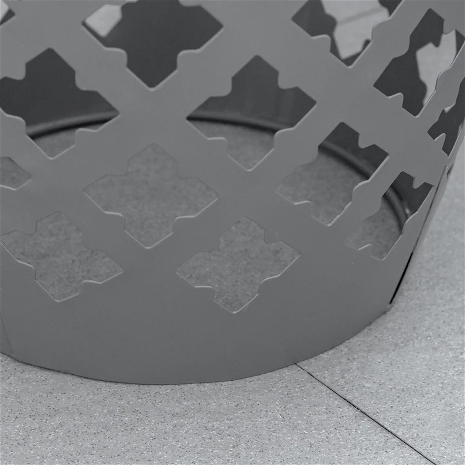 Demi Bonn 12" Patio Round Side Table, Outdoor Footstool Plant Stand, Garden Mosaic Decorative End Table for Backyard, Lawn, Balcony, Porch, Gray