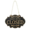 thumbnail image 3 of jinwen Double Sided Open Closed Door Sign Business Sign Vintage Hanger Reversible Black Golden Letters, 3 of 9