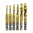 thumbnail image 2 of 6 paquetes de brocas para taladro, de brocas HSS combinadas, de brocas para roscar, herramienta de broca para roscar, vástago hexagonal, K Oro shamjiam grifo de broca, 2 of 6
