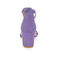 thumbnail image 2 of BLISSFUL STEP Women's Shoes Open Toe Mid Block Heel Ankle Strap Faux Suede Sandals Purple 10.5, 2 of 7
