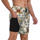 thumbnail image 2 of Balery Hawaiian Style Bañador para hombre, shorts de playa de secado rápido con entrepierna y forro de compresión-Large, 2 of 6