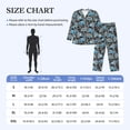 thumbnail image 4 of Susaid Blue Excavator Print Men's Long Sleeve Pajama Set, Two-Piece Button-Down Loungewear PJs Set, Comfortable Sleepwear for Relaxation-, 4 of 7