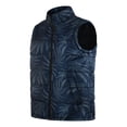 thumbnail image 3 of MADHERO Men's Puffer Vest Stand Collar Quilted Sleeveless Jacket Outerwear Navy Blue Print Size S, 3 of 5