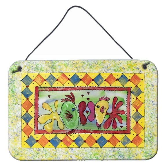 Carolines Treasures 8074DS812 Kissing Fish Wall or Door Hanging Prints 8HX12W multicolor