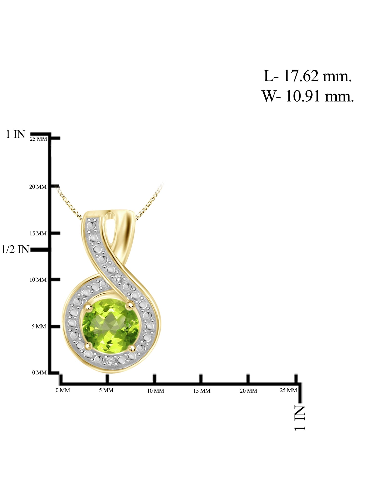 JewelersClub 3/4 Carat T.G.W. Peridot And White Diamond Accent 14k Gold Over Silver Pendant