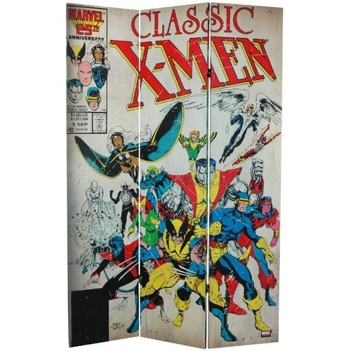 Oriental Furniture 71'' x 47.25'' Tall Double Sided Spider-Man/X-Men 3 Panel Room Divider